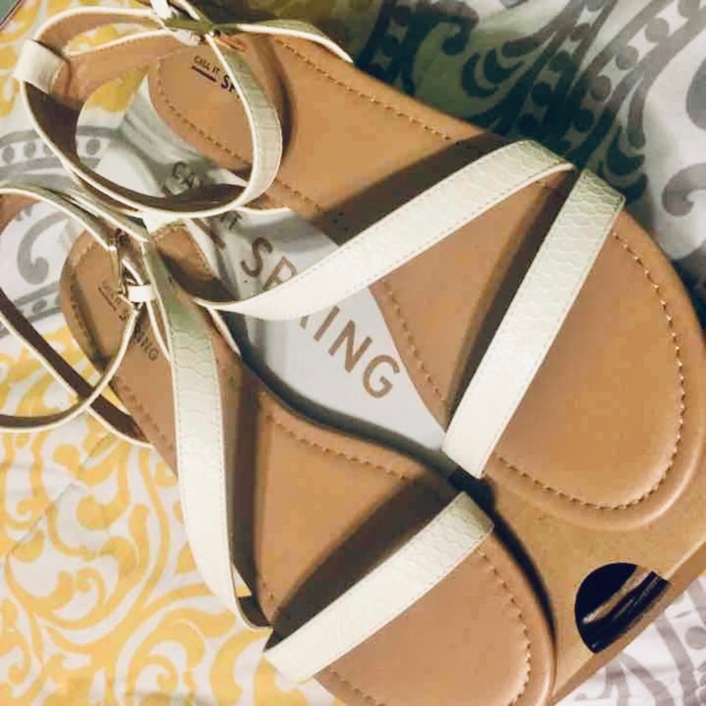 Call it Spring White Gladiator Sandal